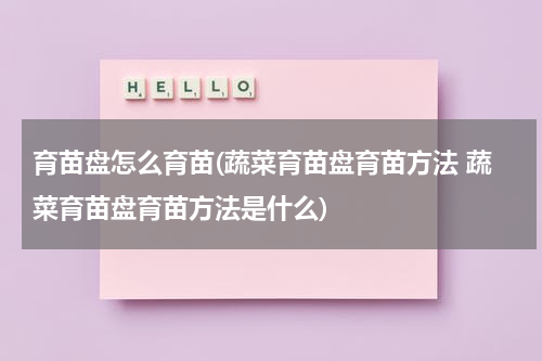 育苗盘怎么育苗(蔬菜育苗盘育苗方法 蔬菜育苗盘育苗方法是什么)