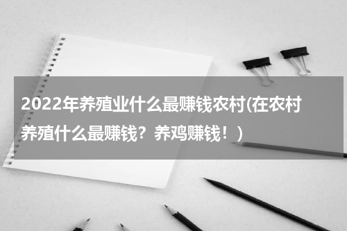 2022年养殖业什么最赚钱农村(在农村养殖什么最赚钱？养鸡赚钱！)