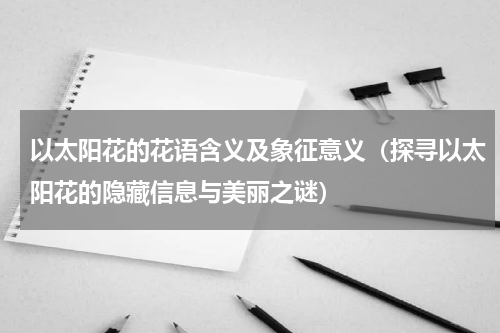 以太阳花的花语含义及象征意义（探寻以太阳花的隐藏信息与美丽之谜）