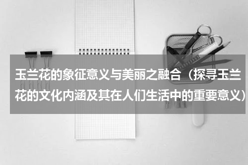 玉兰花的象征意义与美丽之融合（探寻玉兰花的文化内涵及其在人们生活中的重要意义）