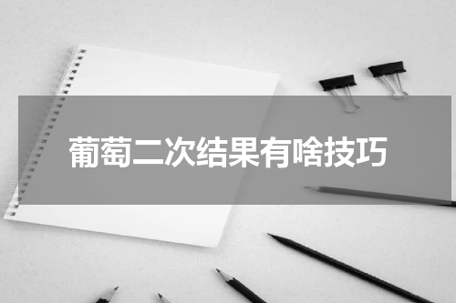 葡萄二次结果有啥技巧